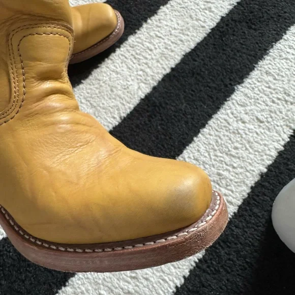 Frye Yellow Leather Campus Boots - Picture 8 of 9